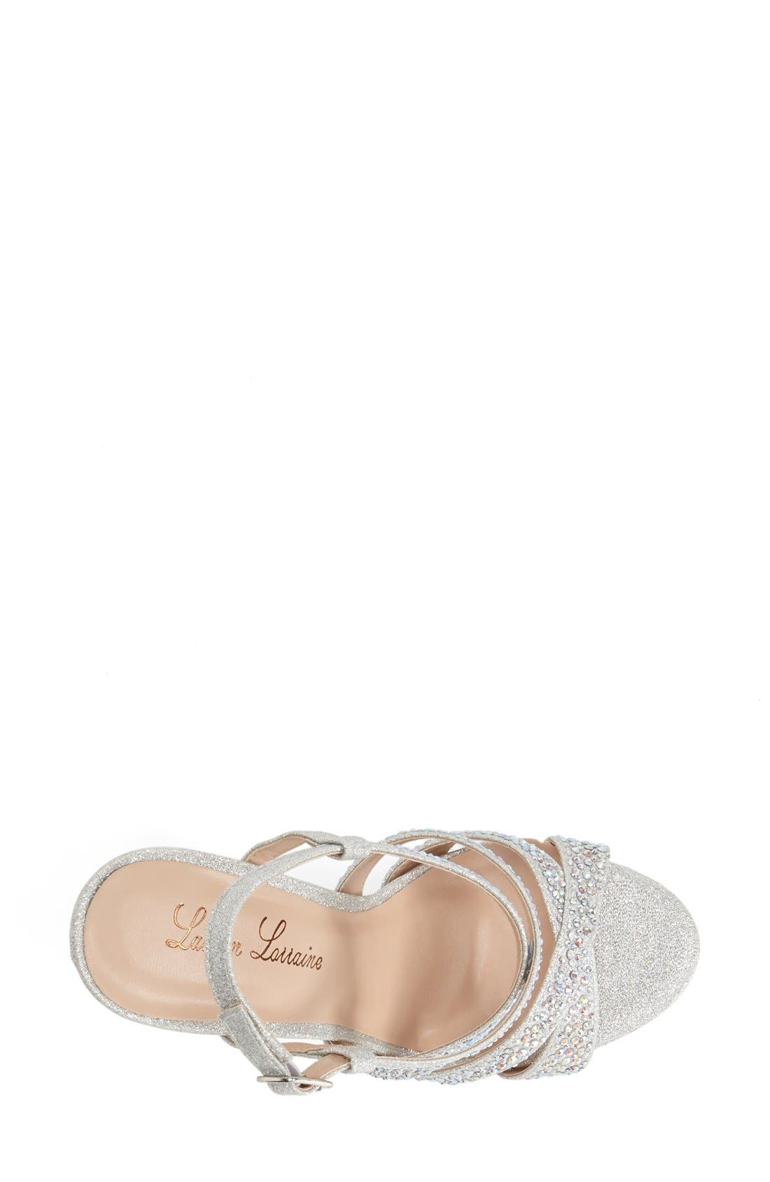 'Yvine' Crystal Embellished Slingback Platform Sandals, Alternate, color, SILVER SPARKLE