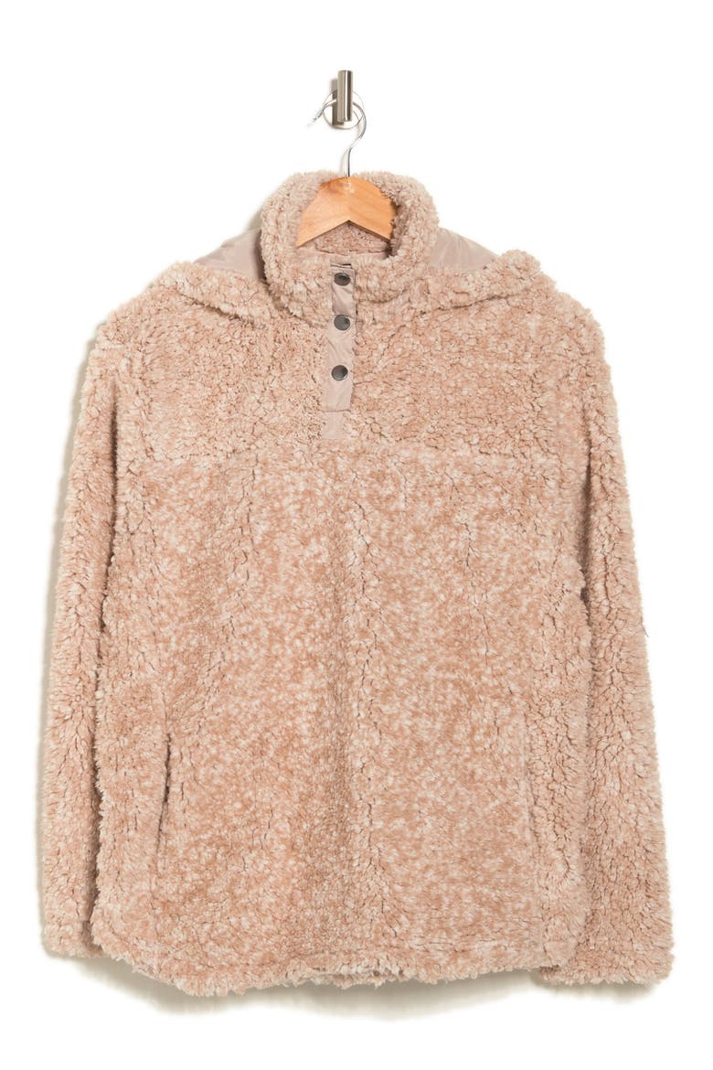 Wubby Quarter Snap Hooded Pullover, Alternate, color, NEW OATMEAL FROST