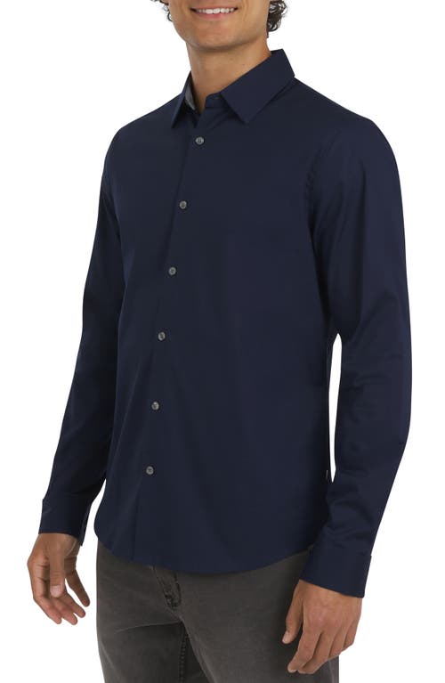 Dkny Sportswear Johnson Stretch Cotton Button-up Shirt In Black