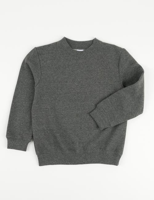 Leveret Kids Pullover Sweatshirt, Long Sleeve, Solid Colors In Gray