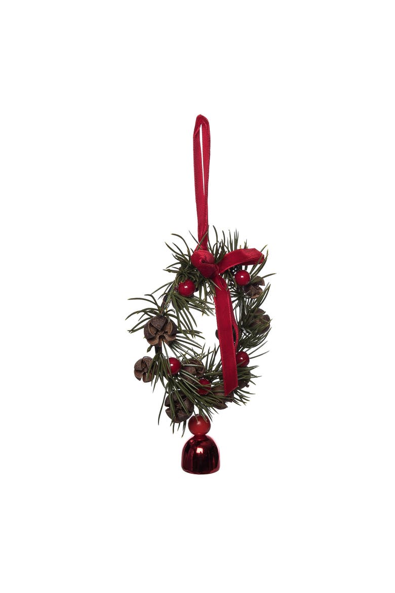Red Berry Wreath Christmas Tree Ornament, Main, color, Red