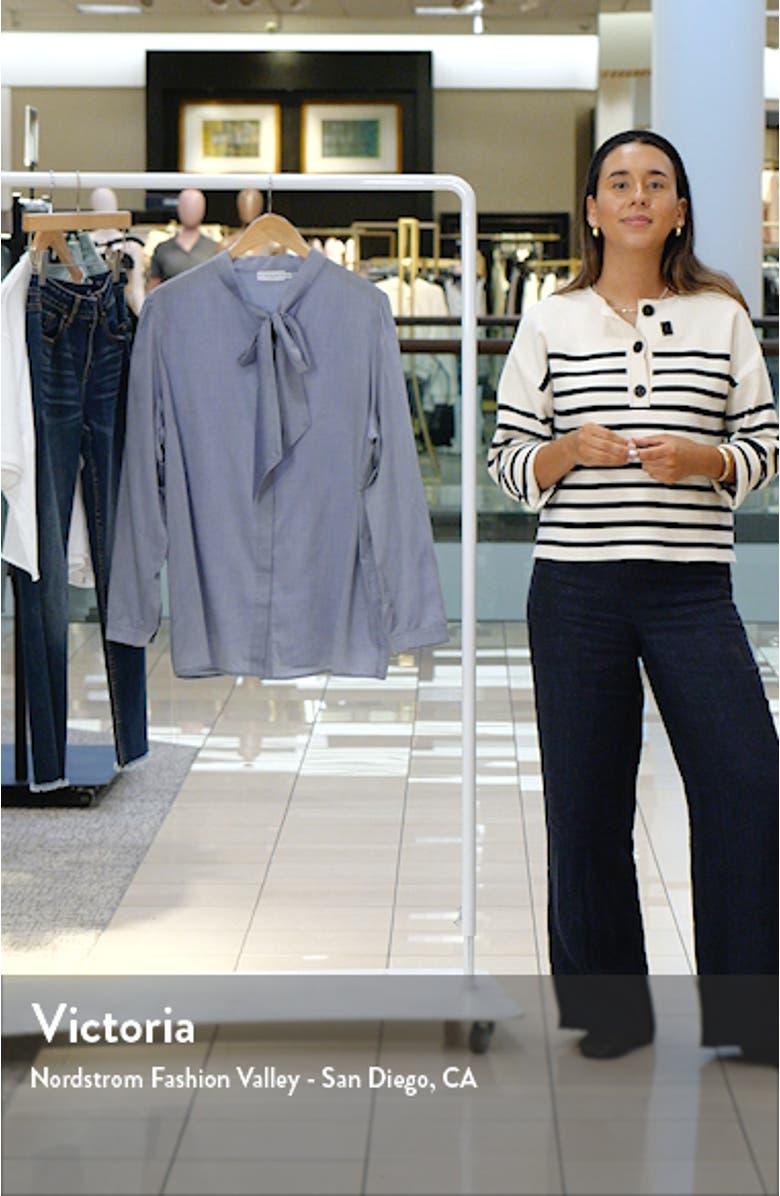 Aveline Tie Neck Button-Up Shirt, sales video thumbnail