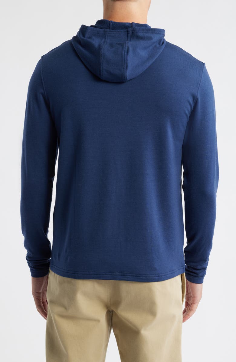Peter Millar Crown Crafted Excursionist Flex Merino Wool Blend Hoodie, Alternate, color, Navy