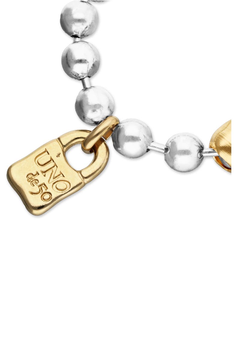 Ball Bracelet Plated in Sterling Silver and 18K Gold, Alternate, color, Silver