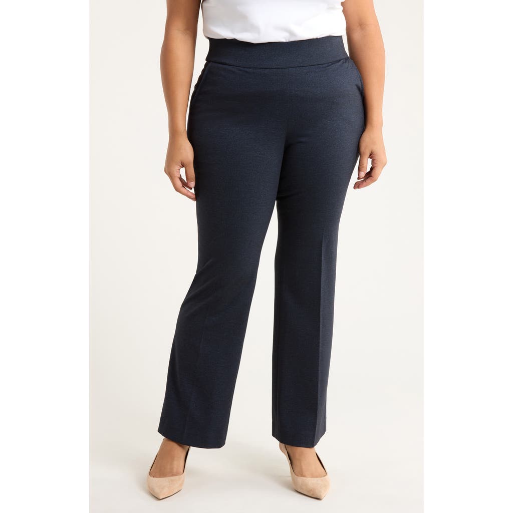 Anne Klein High Waist Straight Leg Pants In Blue