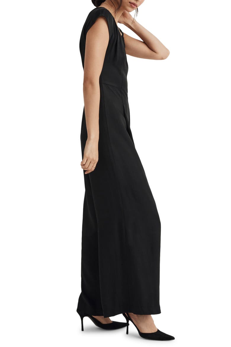 Seamed Wide Leg Jumpsuit, Alternate, color, TRUE BLACK