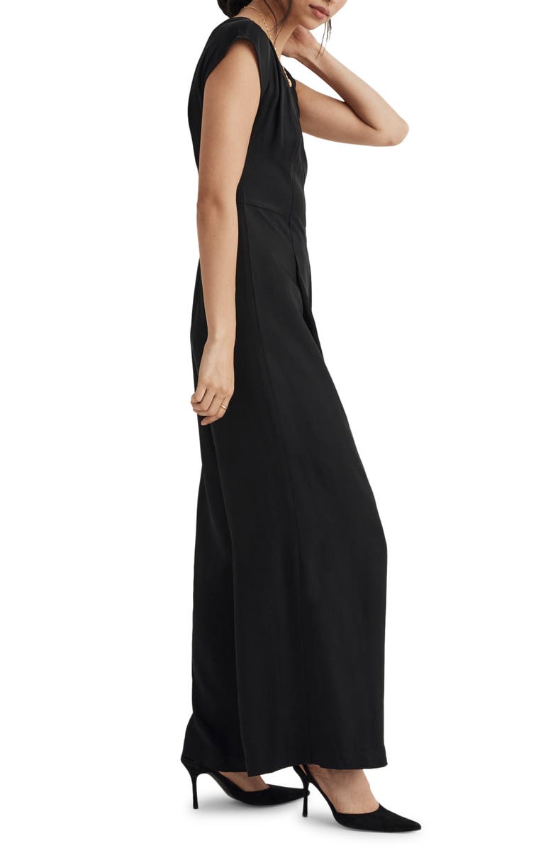 Madewell Seamed Wide Leg Jumpsuit, Alternate, color, True Black
