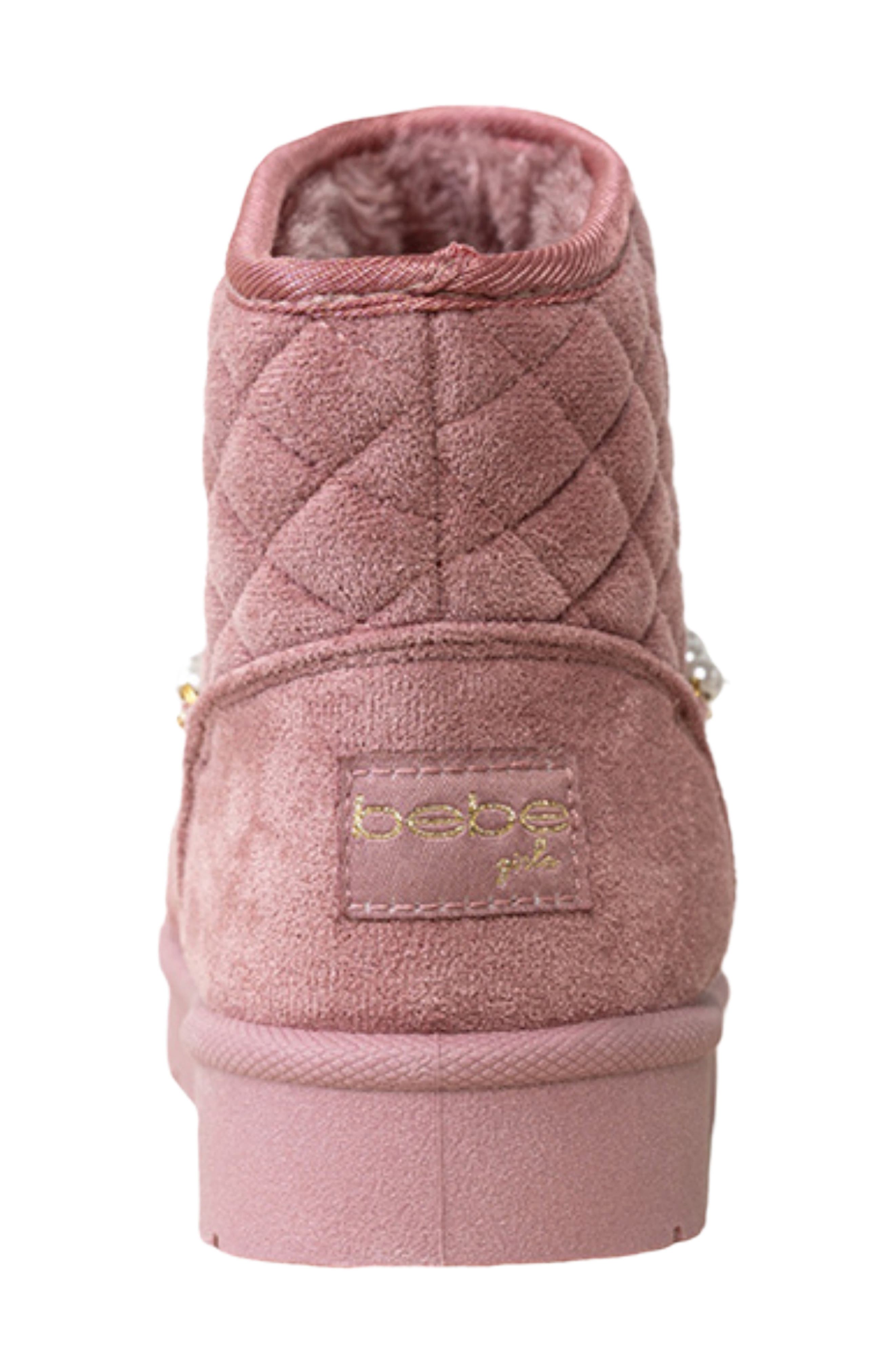 Kids' Quilted Faux Fur Lined Boot, Alternate, color, DARK MAUVE
