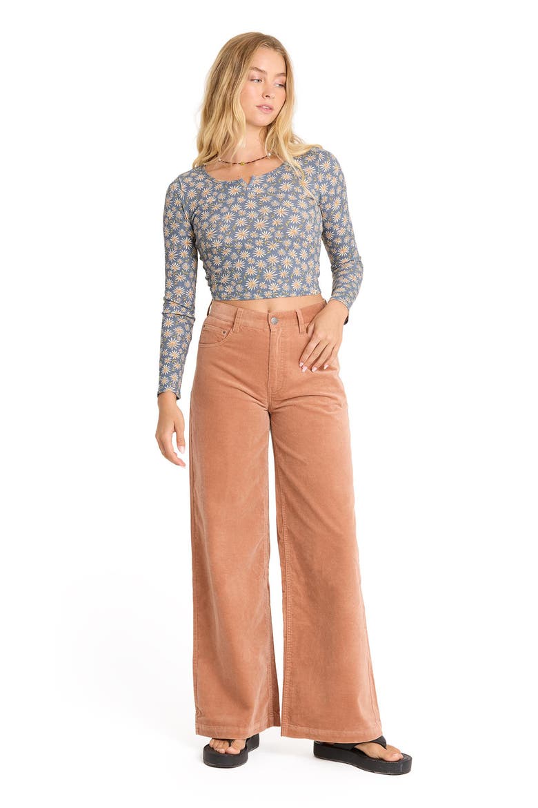 Reese Notch Neck Long Sleeve Thermal Top, Alternate, color, BLUE SMOKE