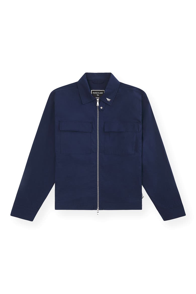 Cotton Blend Utility Jacket, Main, color, NAVY