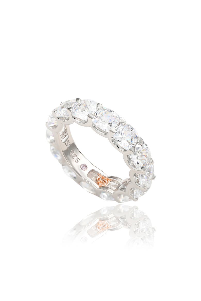 Cubic Zirconia Eternity Band Ring, Main, color, WHITE