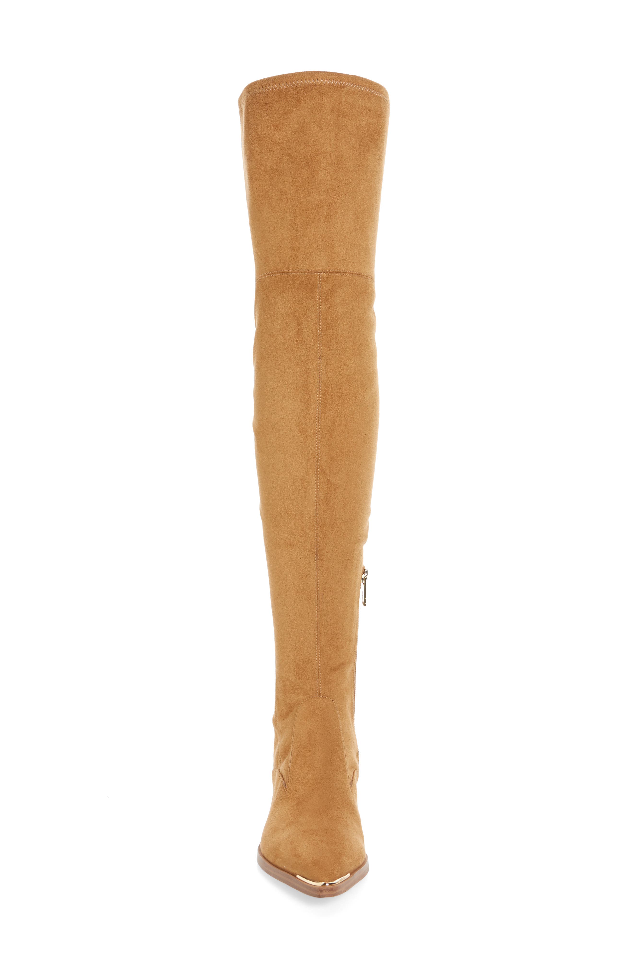 Yakira Over the Knee Boot, Alternate, color, COGNAC STRETCH FAUX SUEDE
