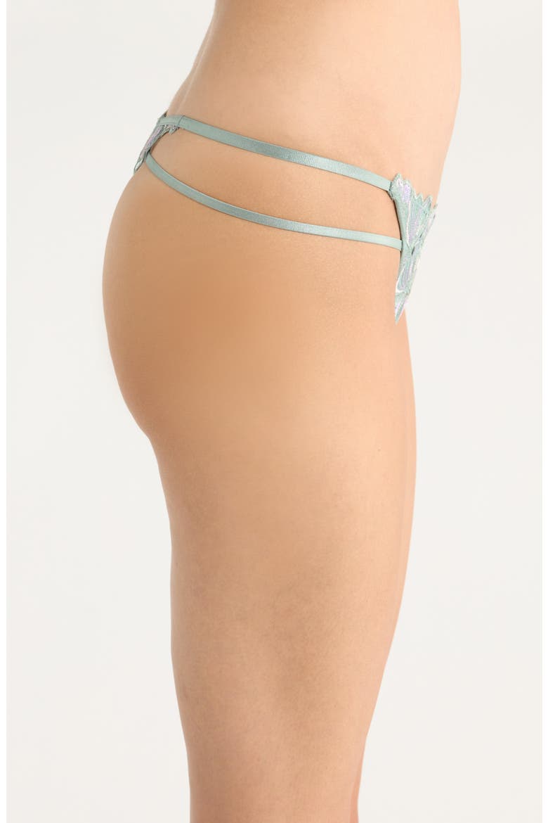 Lauren Embroidered Mesh Thong, Alternate, color, SILT GREEN