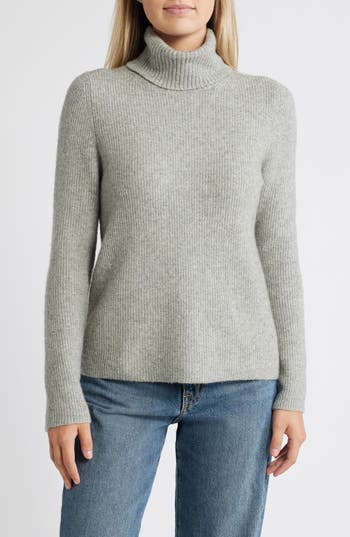 Caslon ® Rib Turtleneck Sweater In Grey Medium Heather