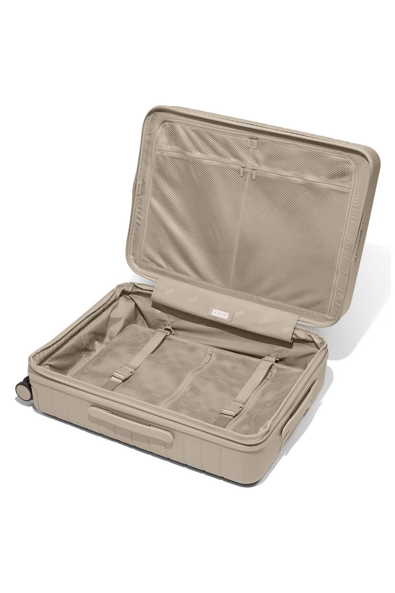 The Medium Flex Hardside Checked Suitcase, Alternate, color, DUNE TAUPE