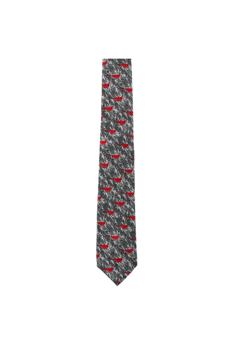 The Snowy Virginia Nightingale Silk Novelty Necktie, Alternate, color, Multiple