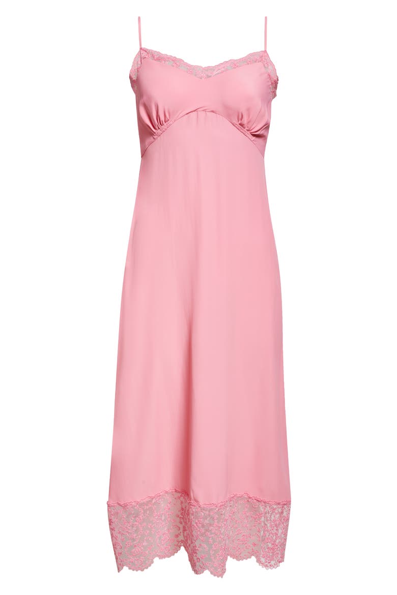 Lace Trim Slipdress, Alternate, color, BRIGHT PINK