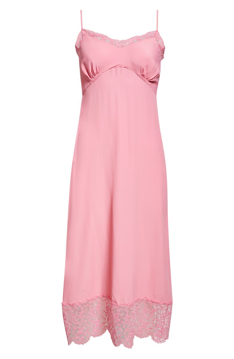 Simone Rocha Lace Trim Slipdress, Alternate, color, Bright Pink