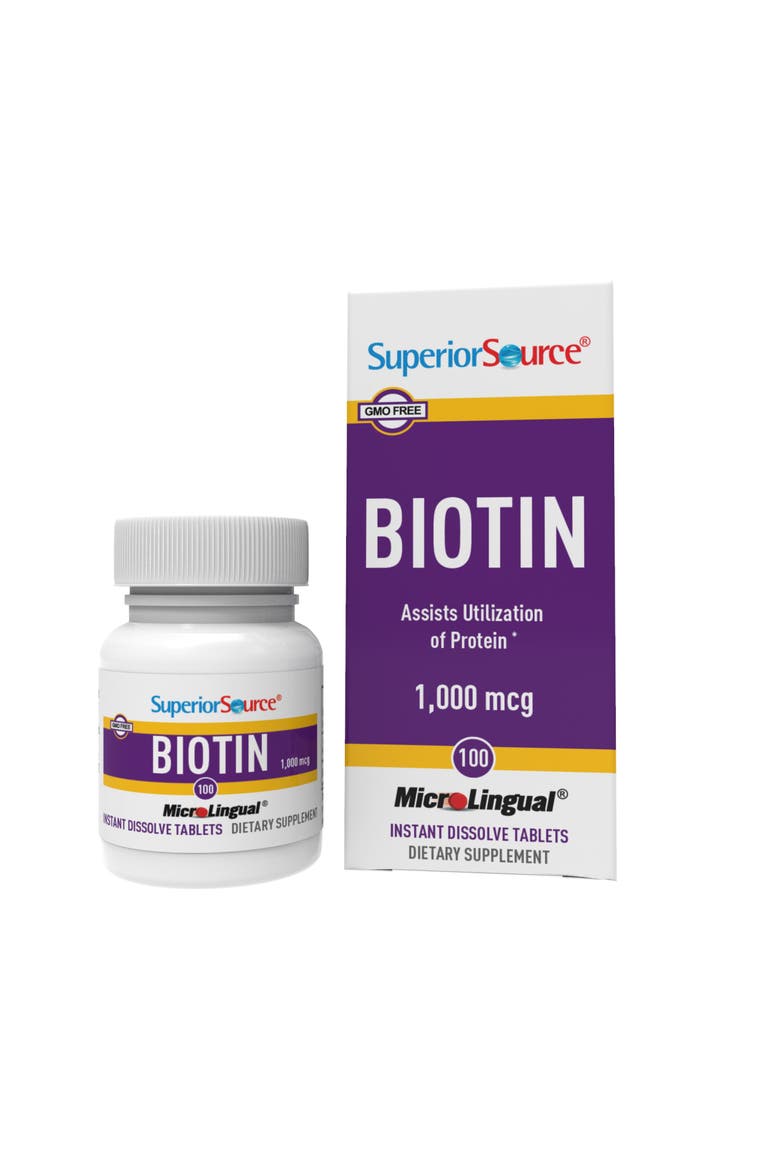 Biotin Sublingual Dissolving Tablets, Main, color, White