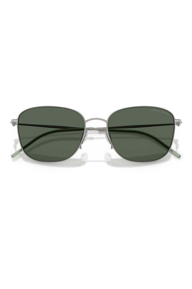 54mm Pillow Sunglasses, Alternate, color, GUNMETAL / DARK GREEN