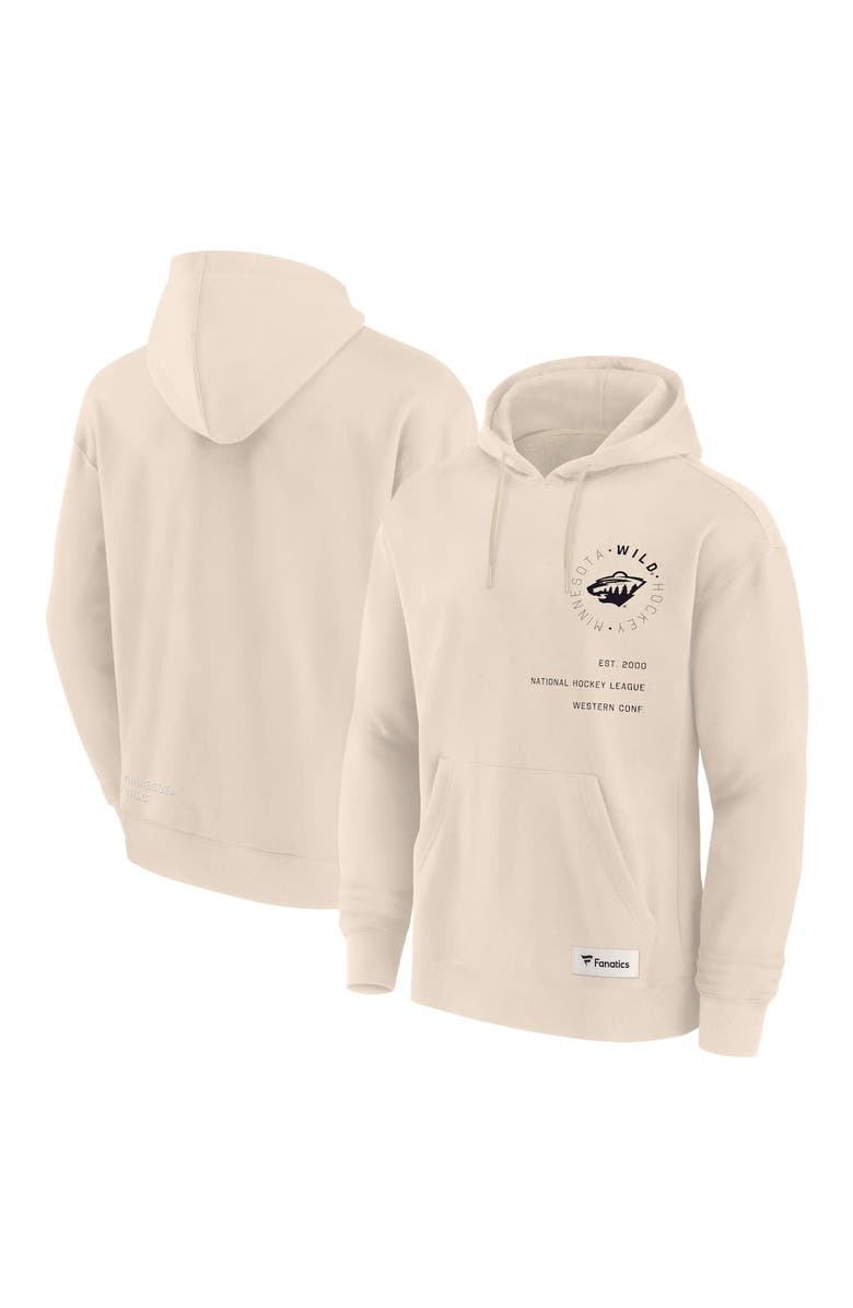 FANATICS Men's Fanatics Cream Minnesota Wild Future Ground Info Pullover Hoodie, Main, color, Cream