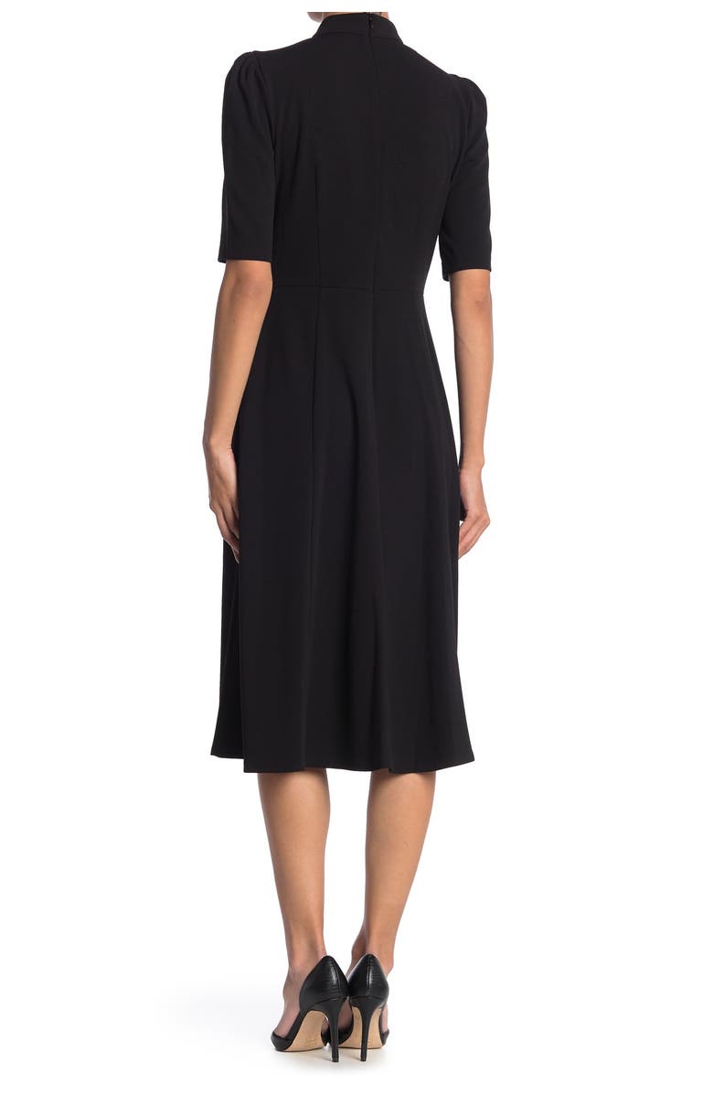 Donna Morgan Mock Neck Elbow Length Fit & Flare Dress, Alternate, color, 