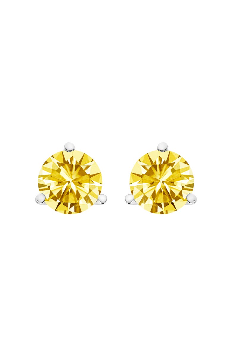 Haus of Brilliance 14K Gold 3-Prong Martini Set 1.0 Cttw Yellow Lab Grown Diamond Solitaire Stud Earrings, Main, color, White