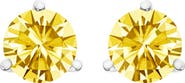 Haus of Brilliance 14K Gold 3-Prong Martini Set 2.0 Cttw Yellow Lab Grown Diamond Solitaire Stud Earrings