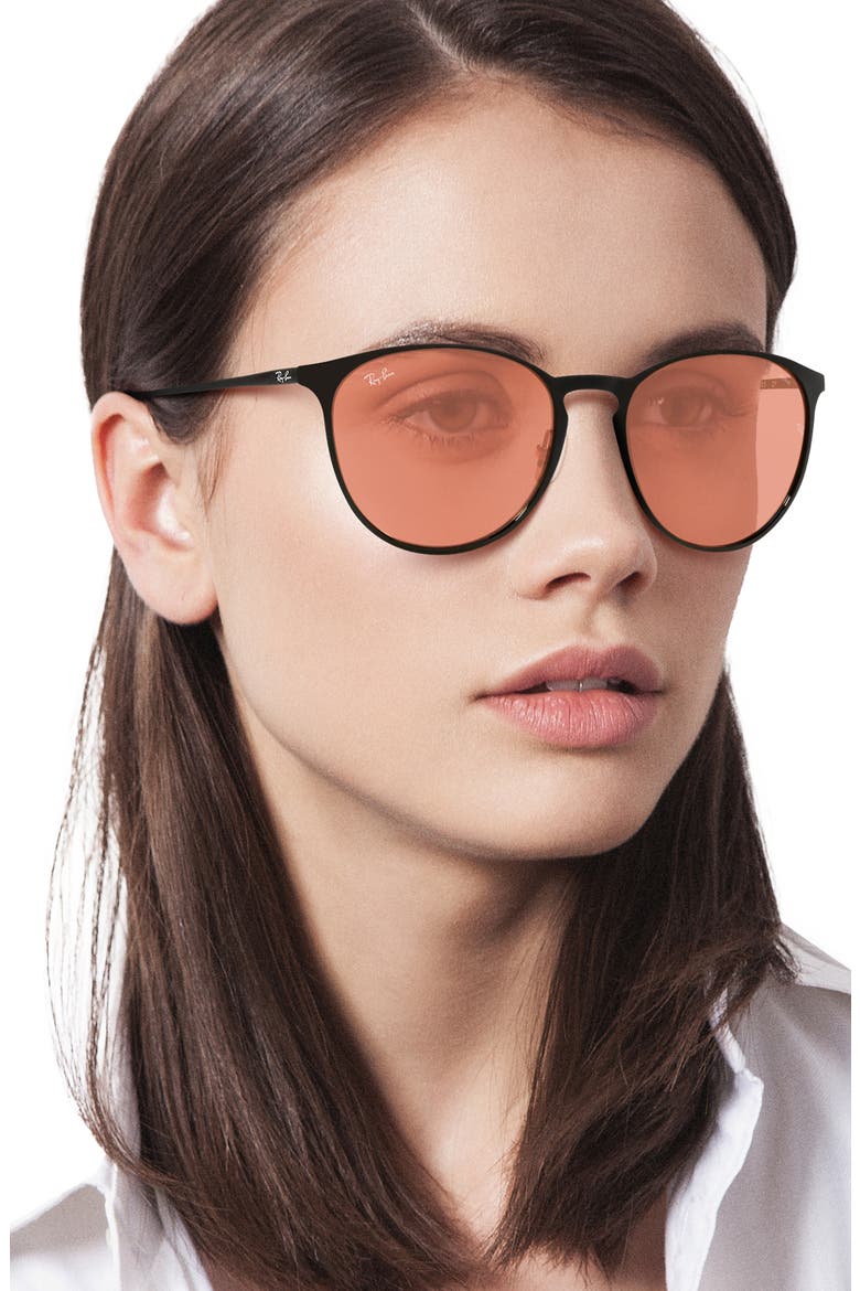 Erika 54mm Round Sunglasses, Alternate, color, CLEAR