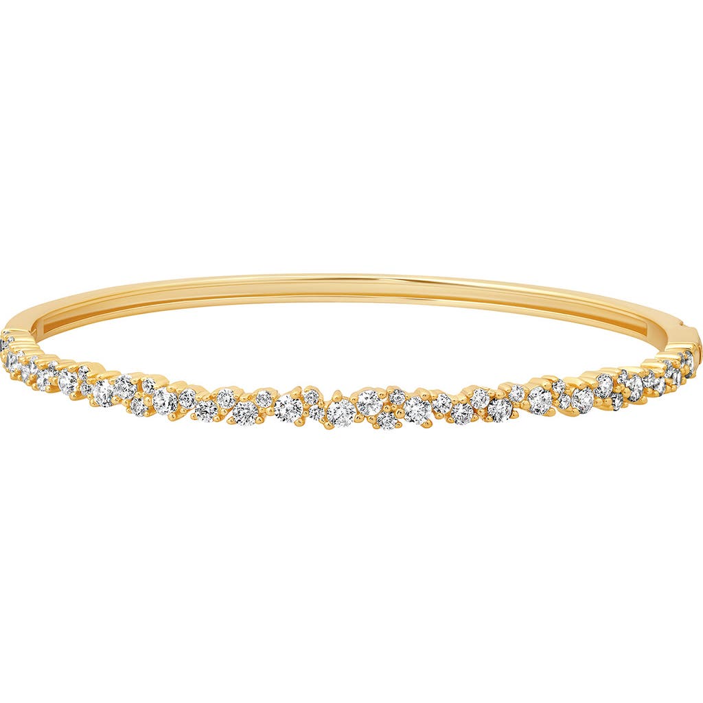 Crislu Luminous Cubic Zirconia Cluster Bangle In Gold