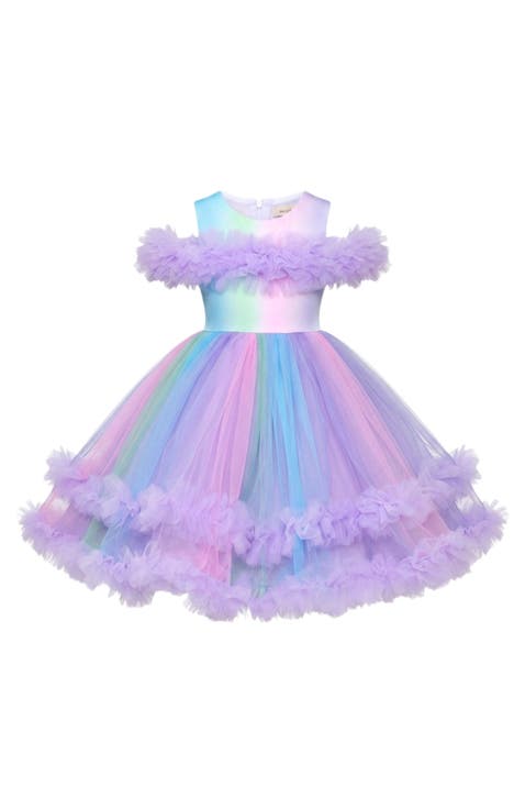 Princess Twirl Rainbow Tulle Ruffle Dress (Toddler, Little Kid & Big Kid)