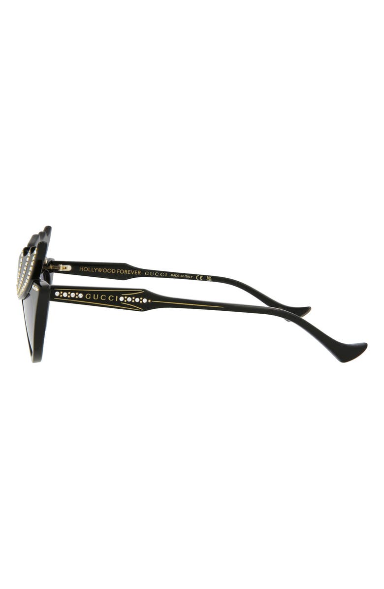 Gucci 50mm Special Edition Cat Eye Sunglasses, Alternate, color, Black Black Violet