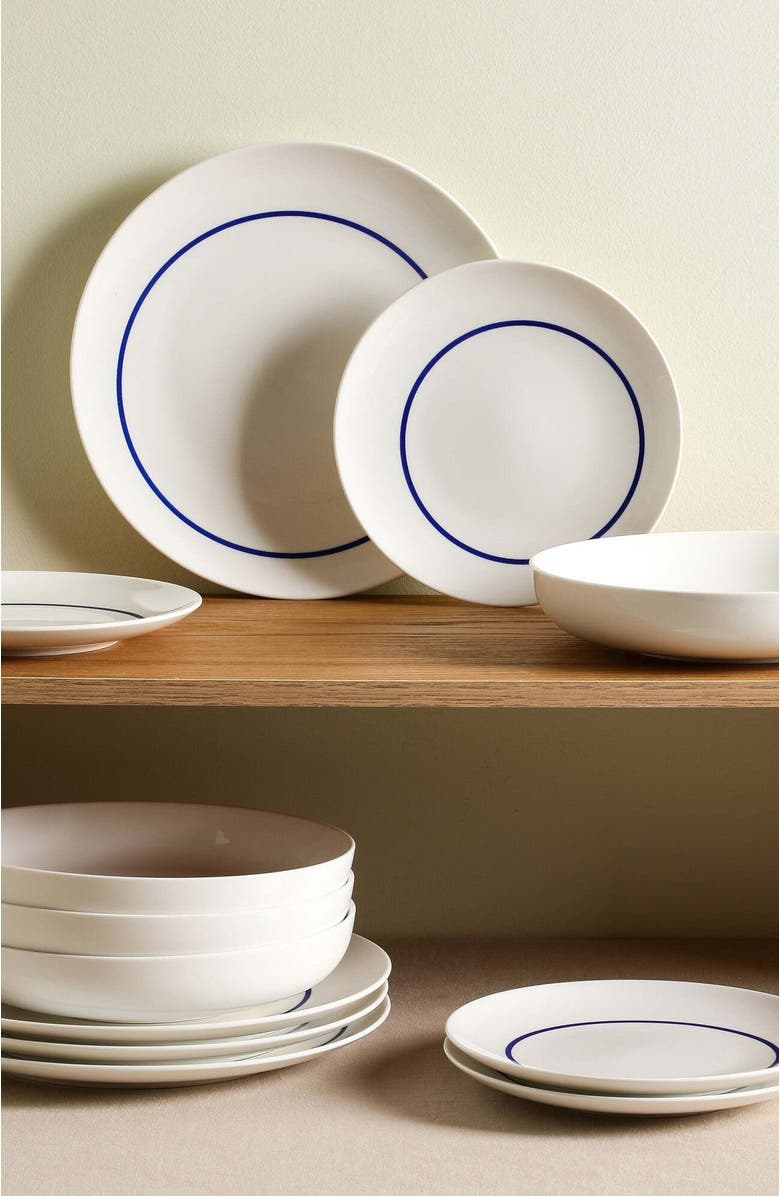 Stone Lain Luna Porcelain 12-Piece Dinnerware Set, Alternate, color, Blue