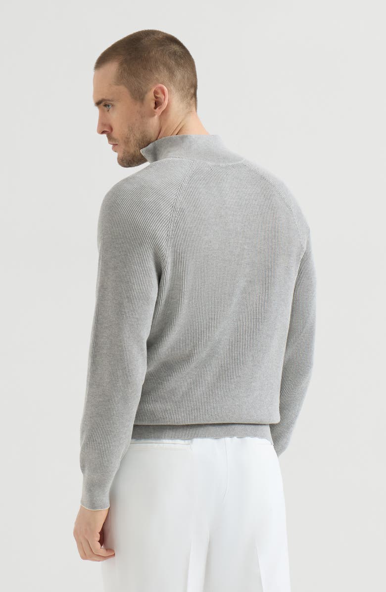 Brunello Cucinelli English Rib knit sweater, Alternate, color, Light Grey