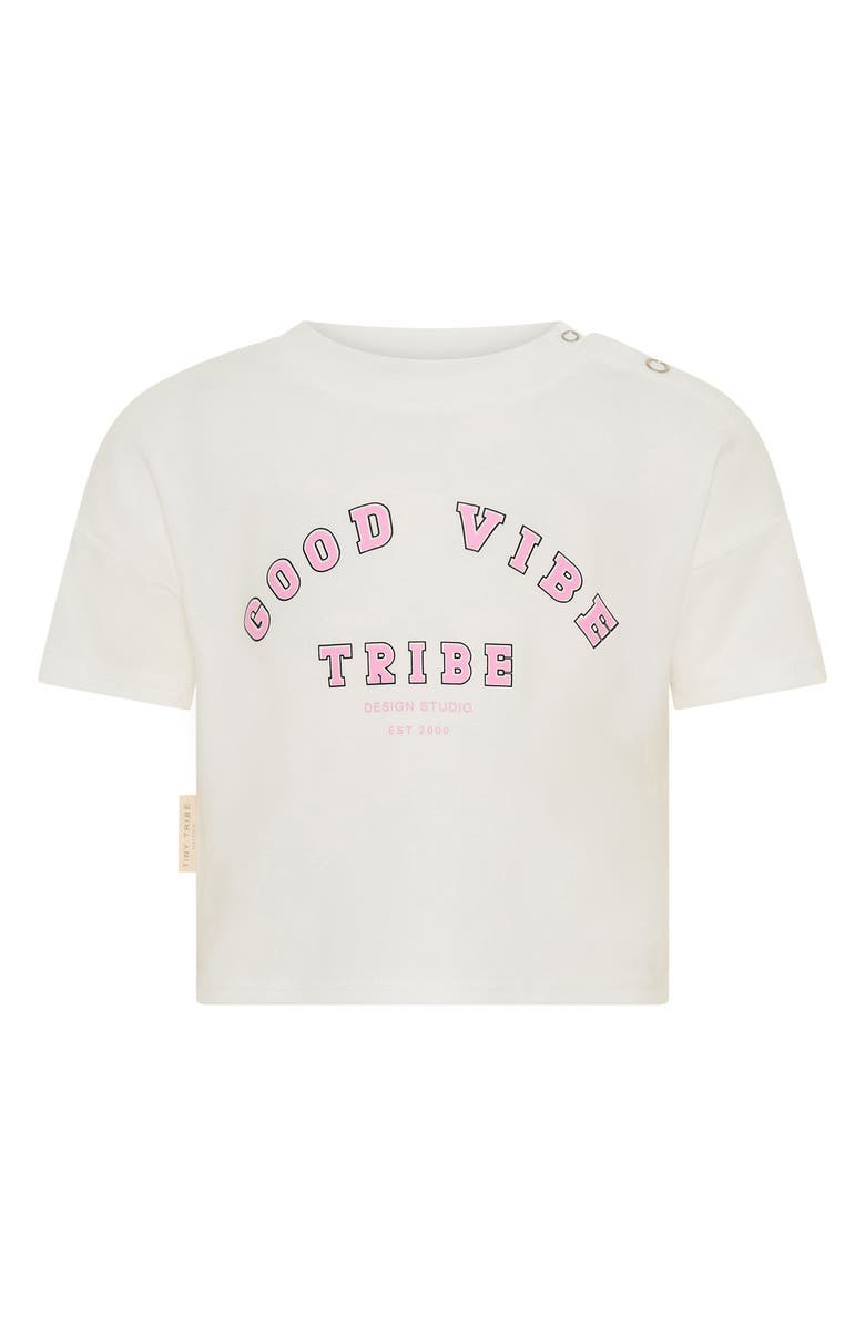 TINY TRIBE Good Vibe Graphic T-Shirt, Main, color, White
