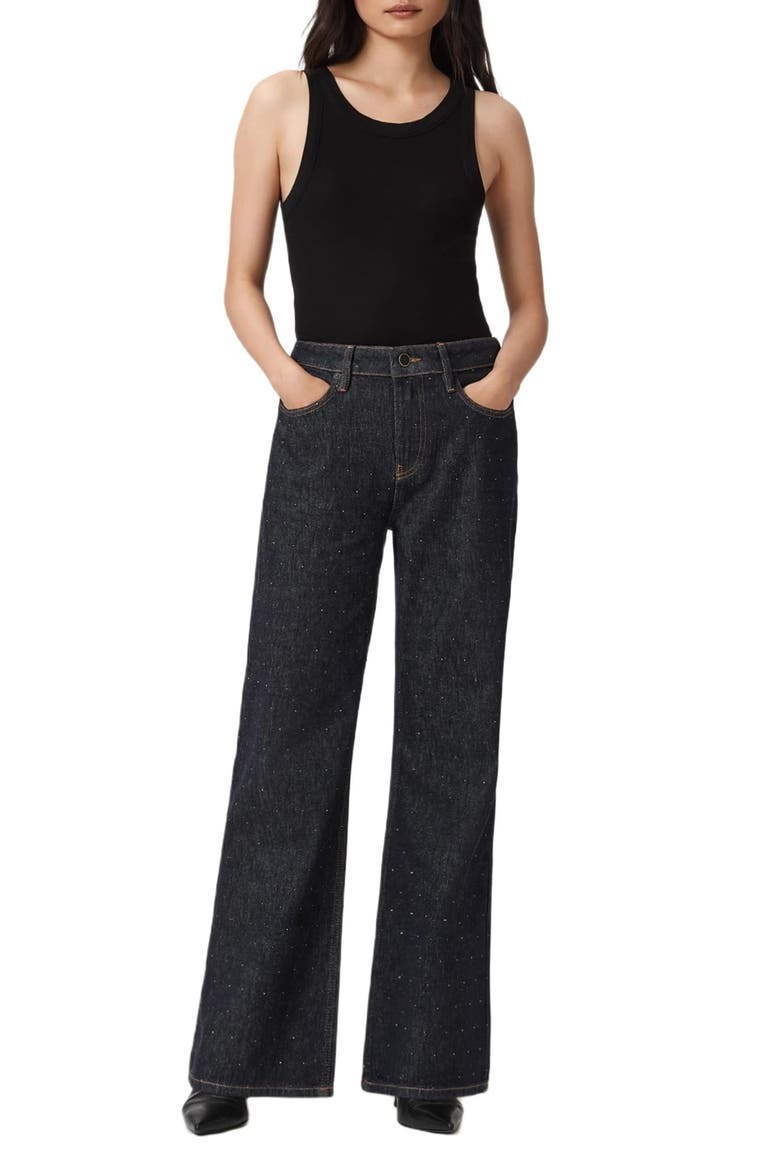 Ember Sparkle Wide Leg Jeans, Alternate, color, RAW INDIGO BLUE