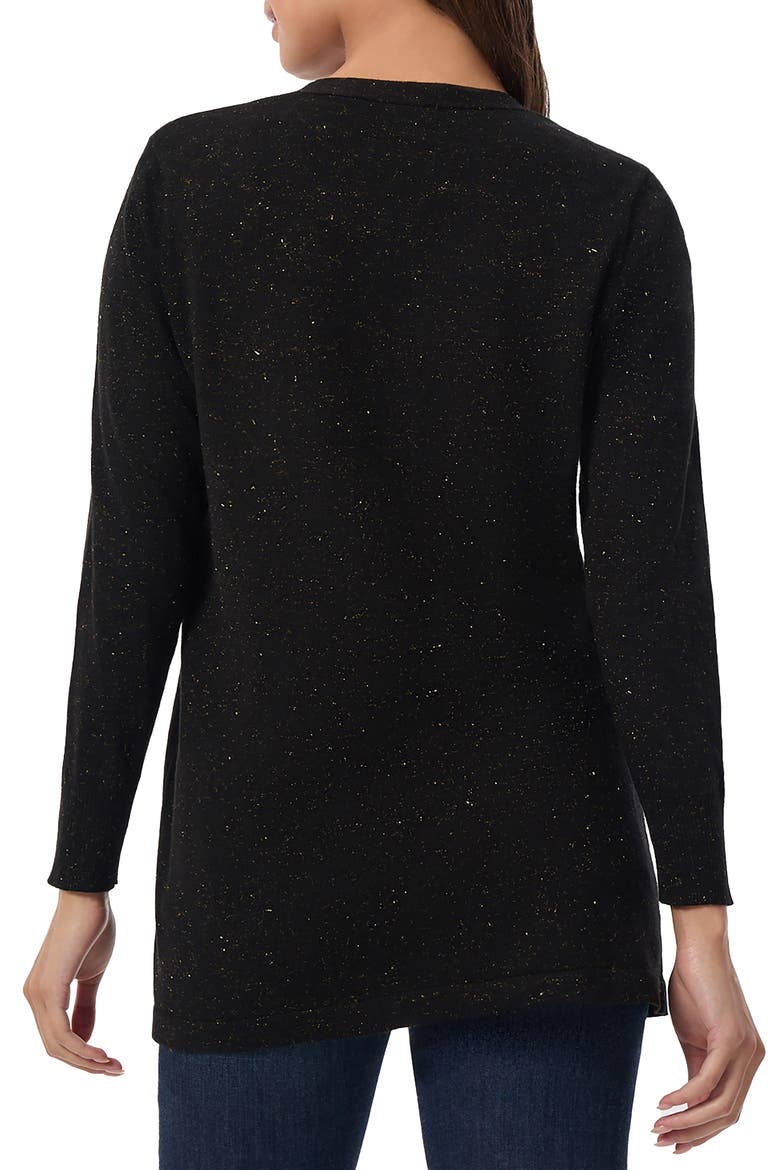 Open Front Cardigan, Alternate, color, JONES BLACK/ GOLD