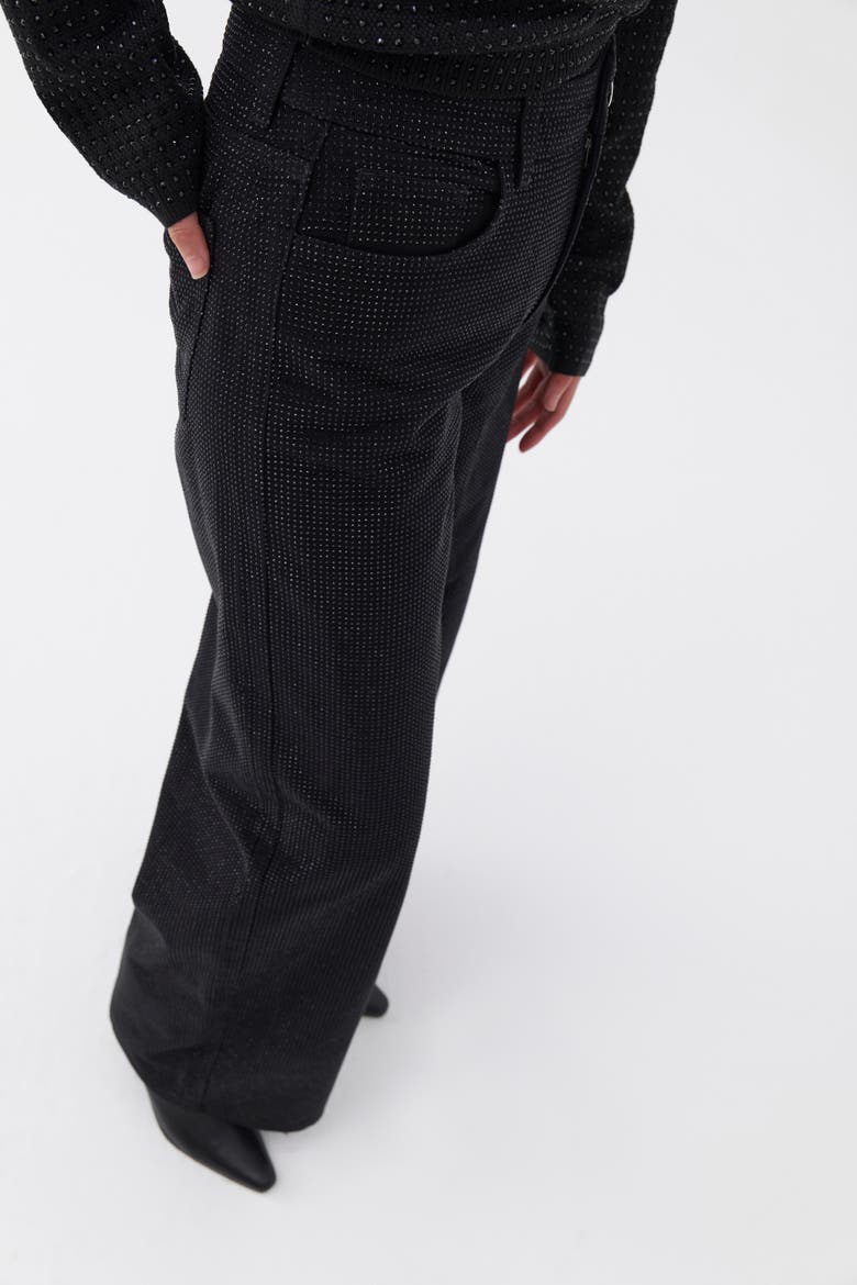 Stone Embroidered Jeans, Alternate, color, Black