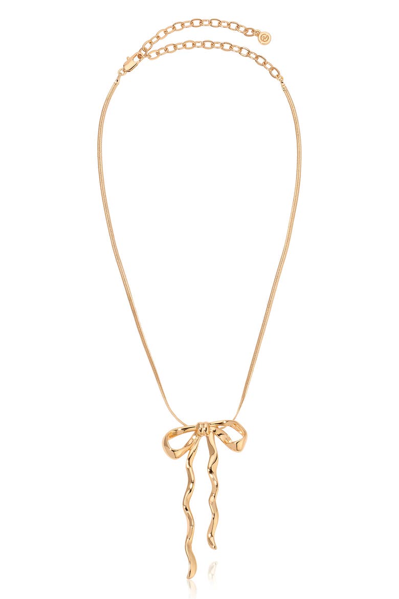 Bow Organica Pendant Necklace, Alternate, color, GOLD