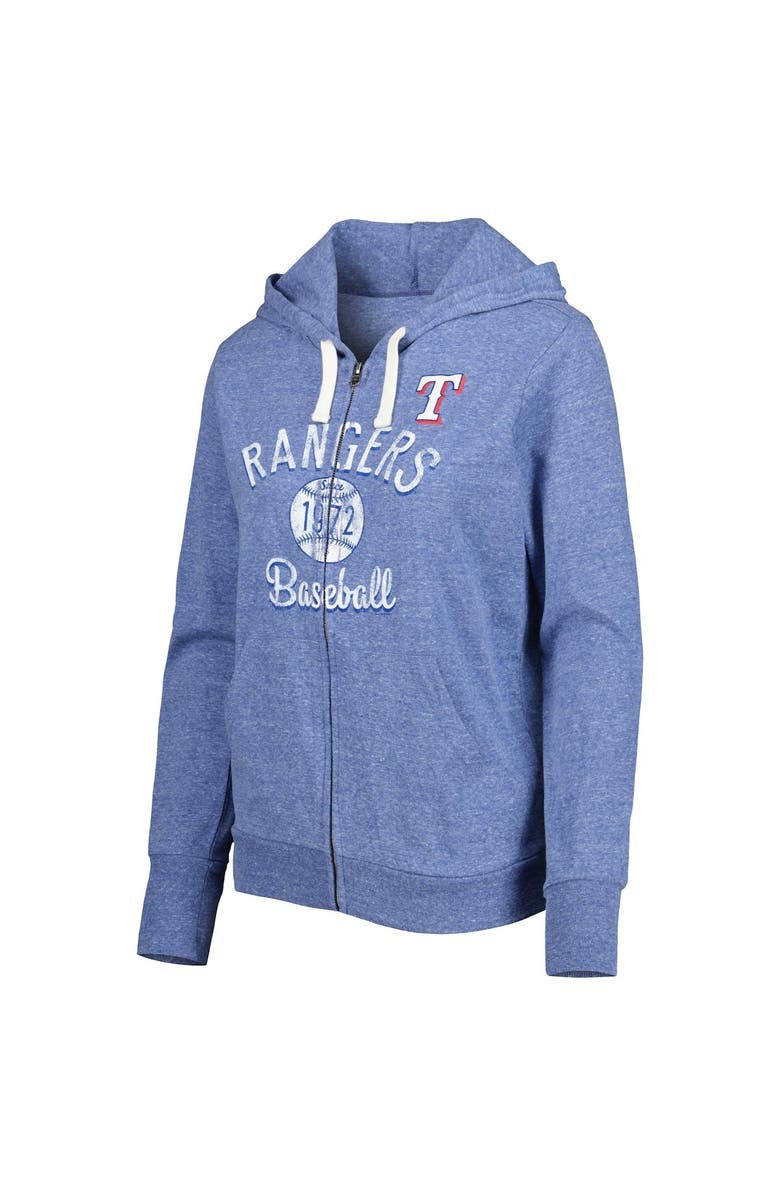 TOUCH BY ALYSSA MILANO Women's Touch Royal Texas Rangers Training Camp Tri-Blend Full-Zip Hoodie, Alternate, color,