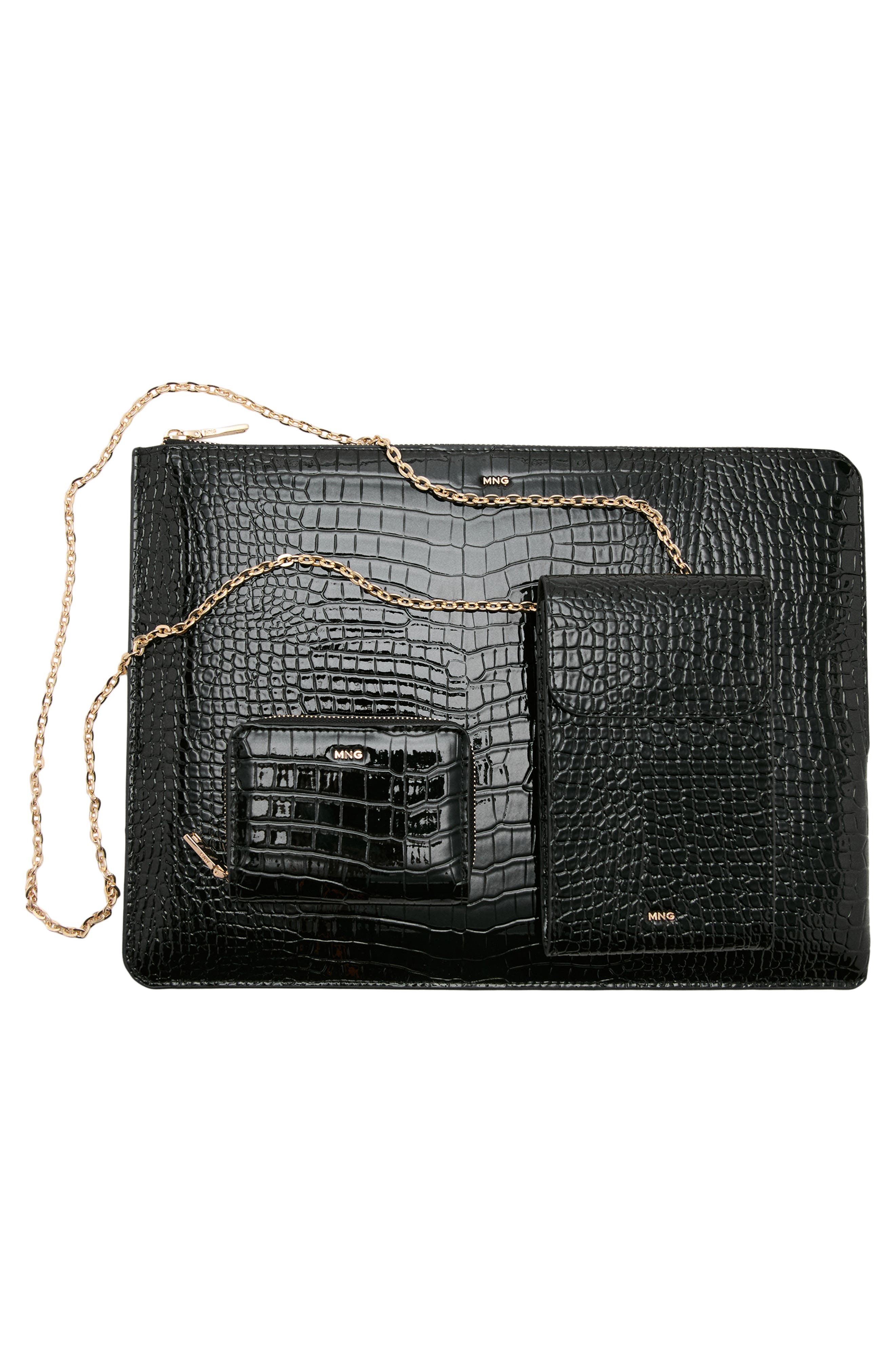 MANGO Croc Embossed Laptop Case, Alternate, color, 