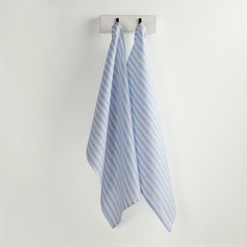 Linen Kitchen Towels - Amalfi Stripe