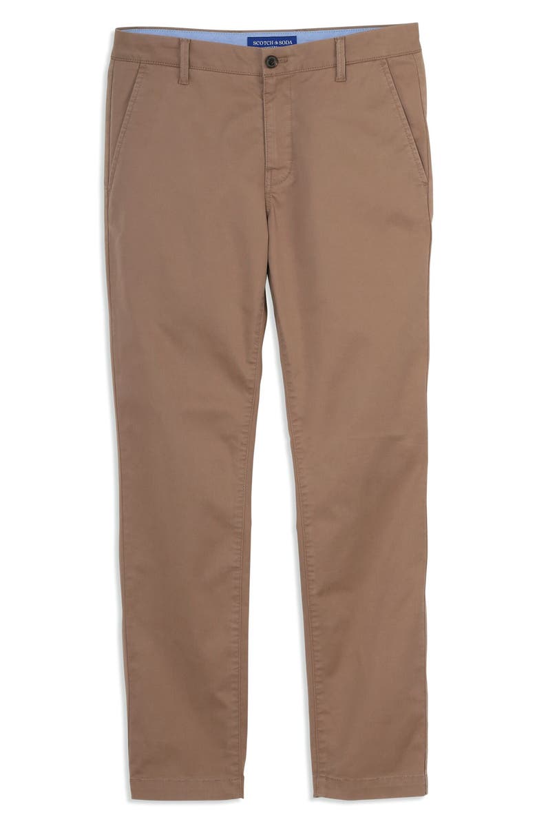 Scotch & Soda Flat Front Chino Pants, Alternate, color, Medium Brown