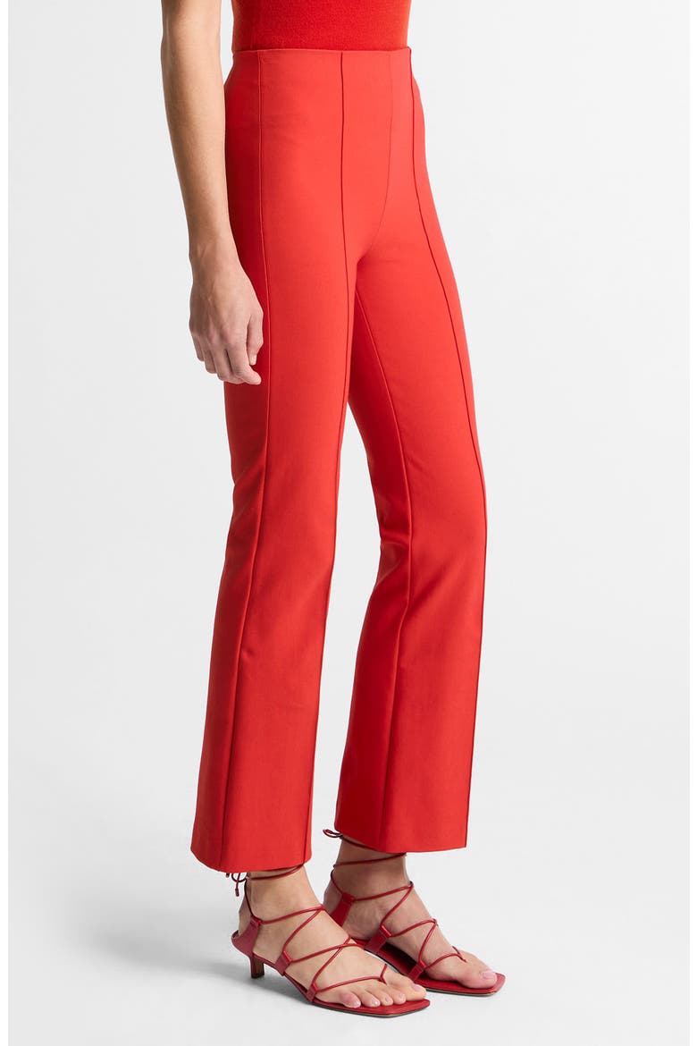 Niki Mid Rise Crop Flare Pants, Alternate, color, DARK POPPY
