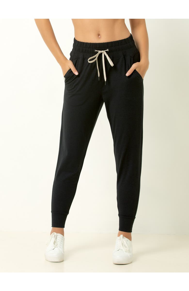 Single Stitch Lightweight Drawstring Jogger, Main, color, Heather Black