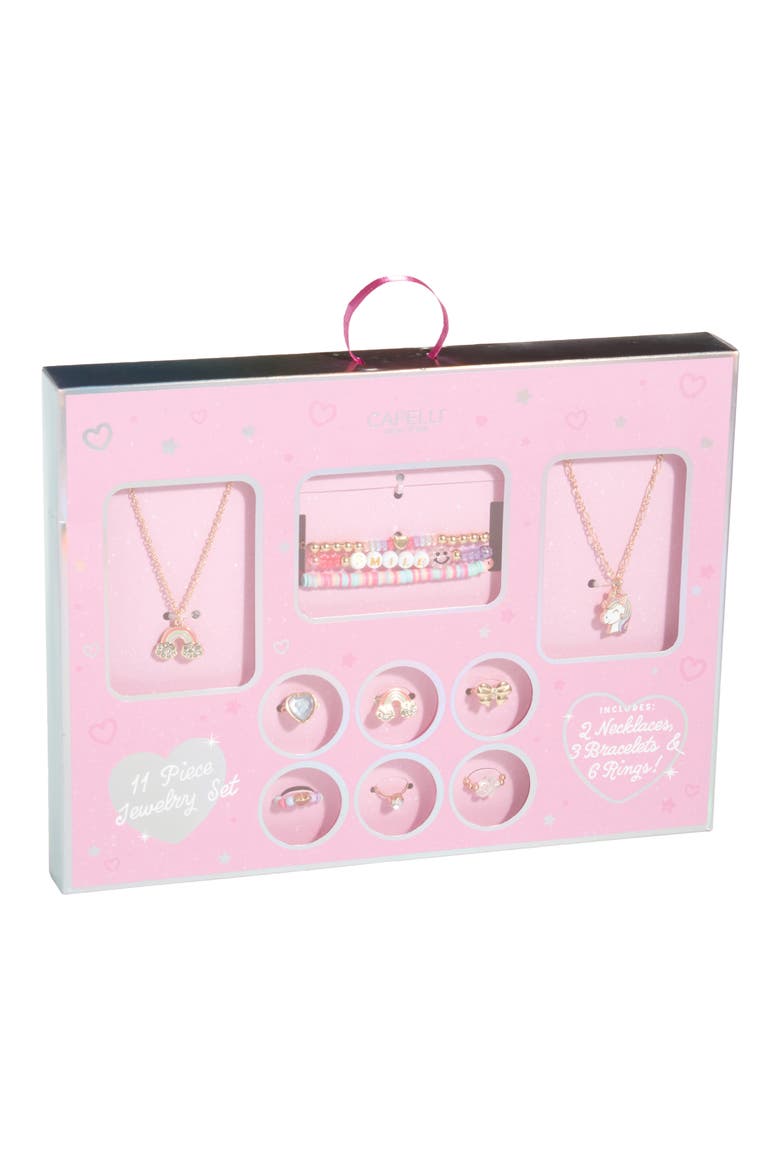 Kids' 11-Piece Jewelry Gift Box Set, Main, color, PINK MULTI