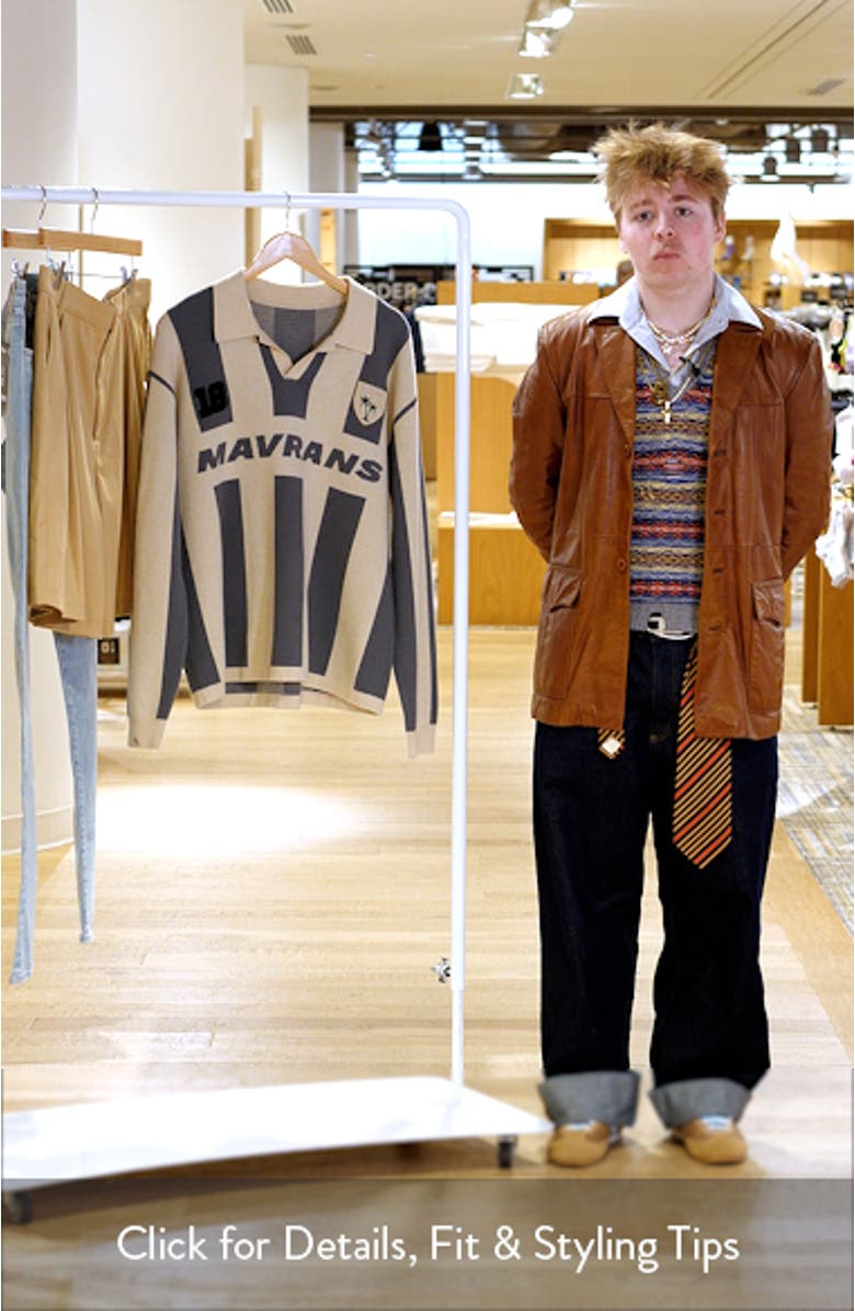 Stripe Long Sleeve Knit Soccer Jersey, sales video thumbnail