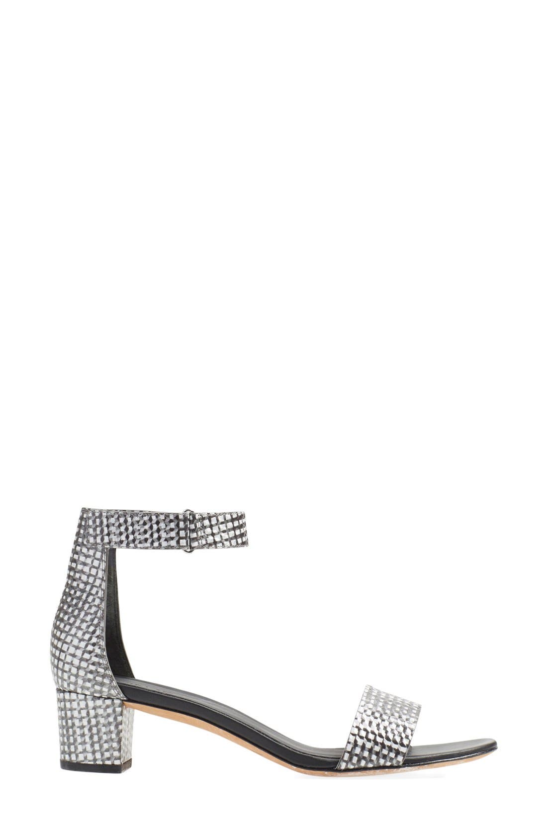 'Rita' Leather Ankle Strap Sandal, Alternate, color, BLACK/ WHITE