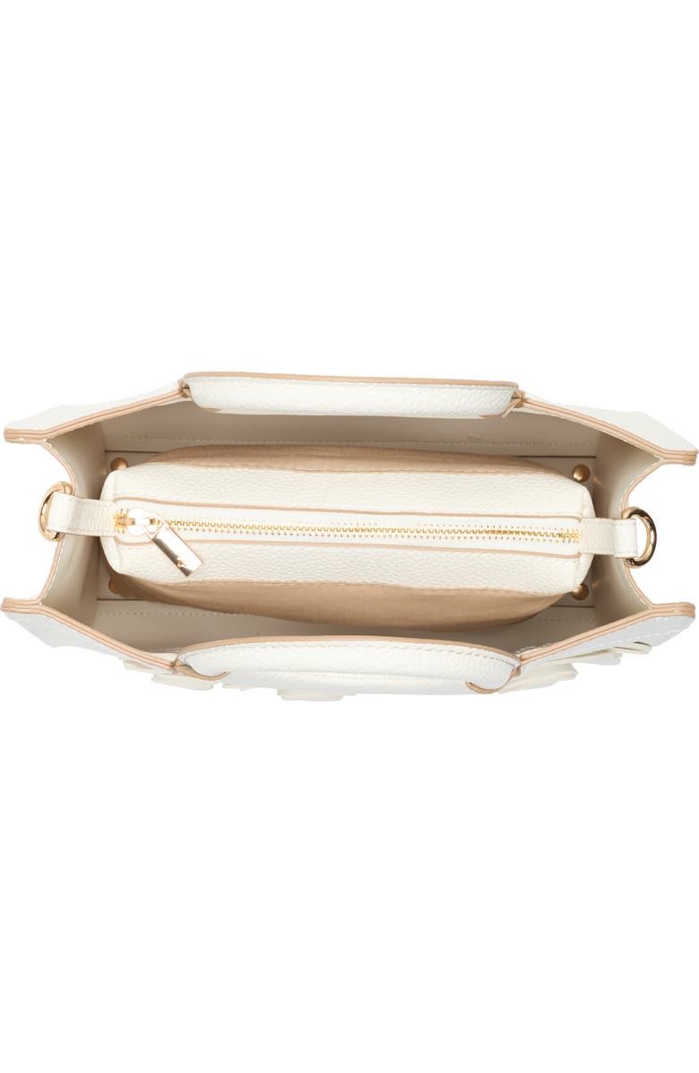 Nanette Lepore Floral Appliqué Satchel Bag, Alternate, color, Chalk