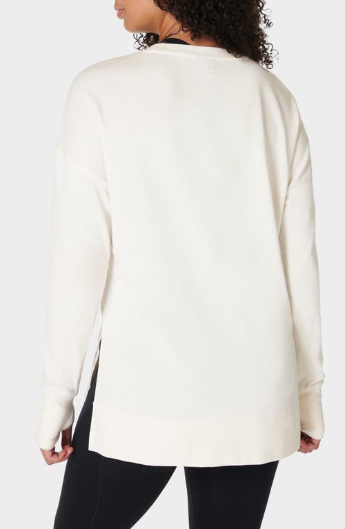 Sweaty Betty After Class Longline Sweatshirt In Lily White